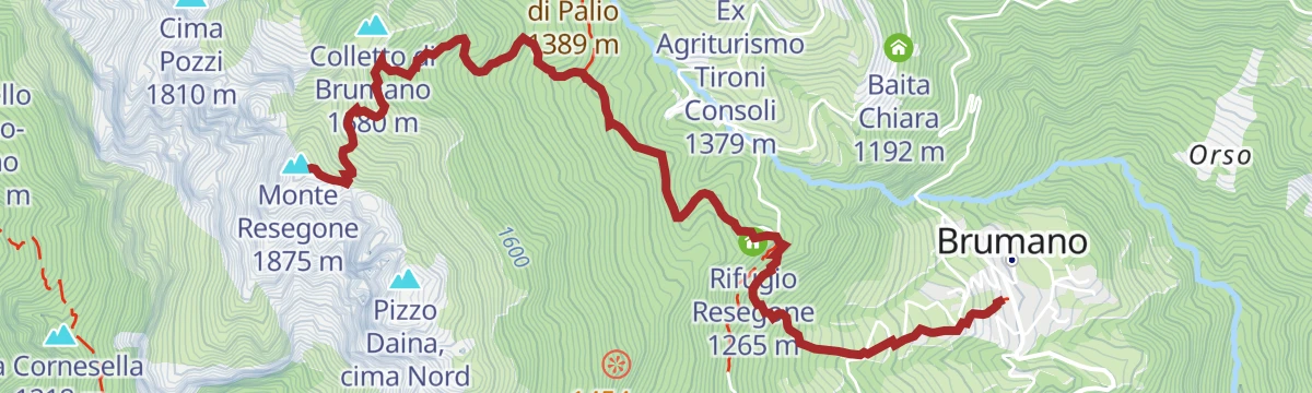 Route map: In vetta al Resegone il Rifugio Azzoni